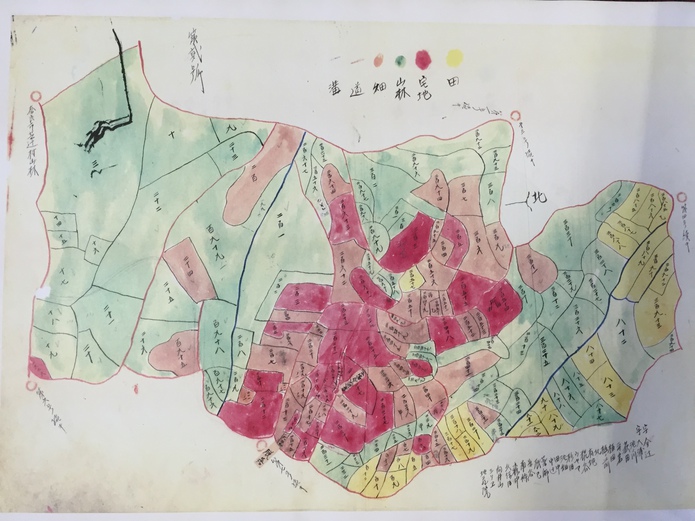 中ノ川三社神社付近の和紙公図