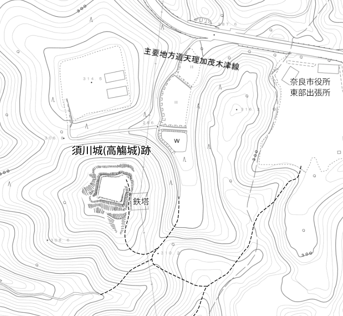 須川城（高觴（たかつき）城）跡縄張り図