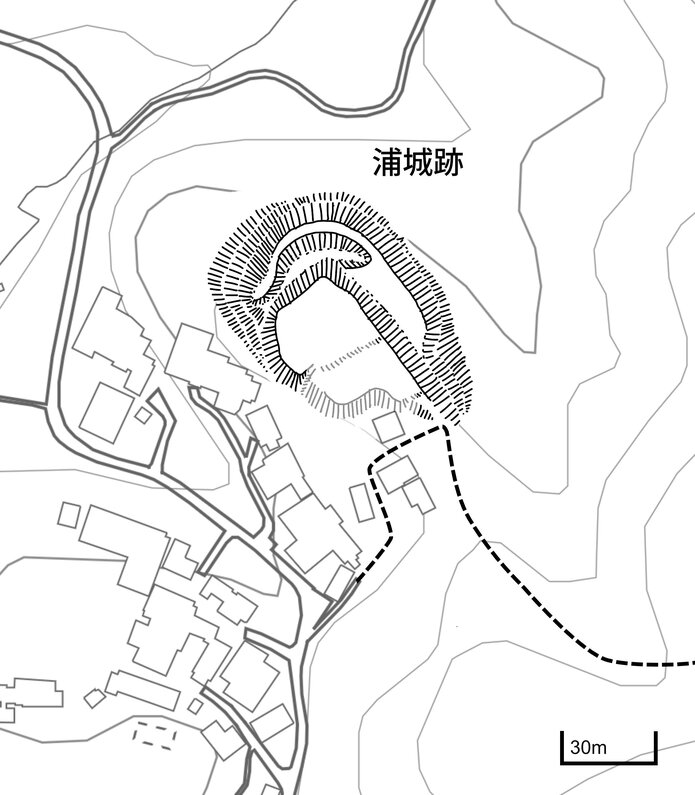 浦城跡縄張り図